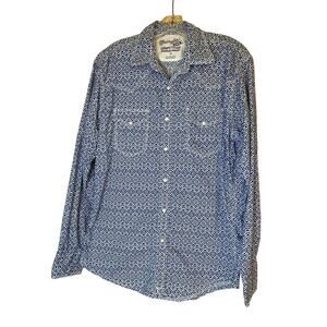Wrangler 20X Competition Long Sleeved Western Shirt in Blue/White. Size M